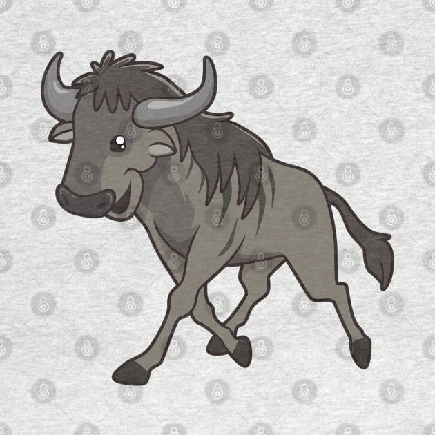 Kawaii Wildebeest by Modern Medieval Design